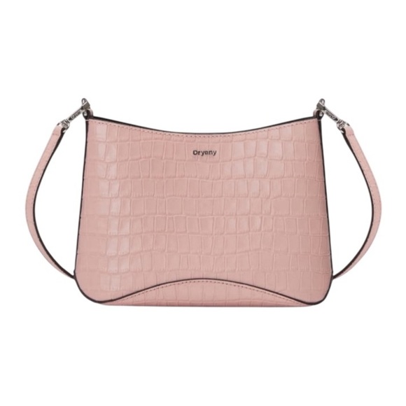 NWT Oryany Focus Mini Croc-Embossed Leather Crossbody Bag in Vintage Pink - Picture 15 of 16